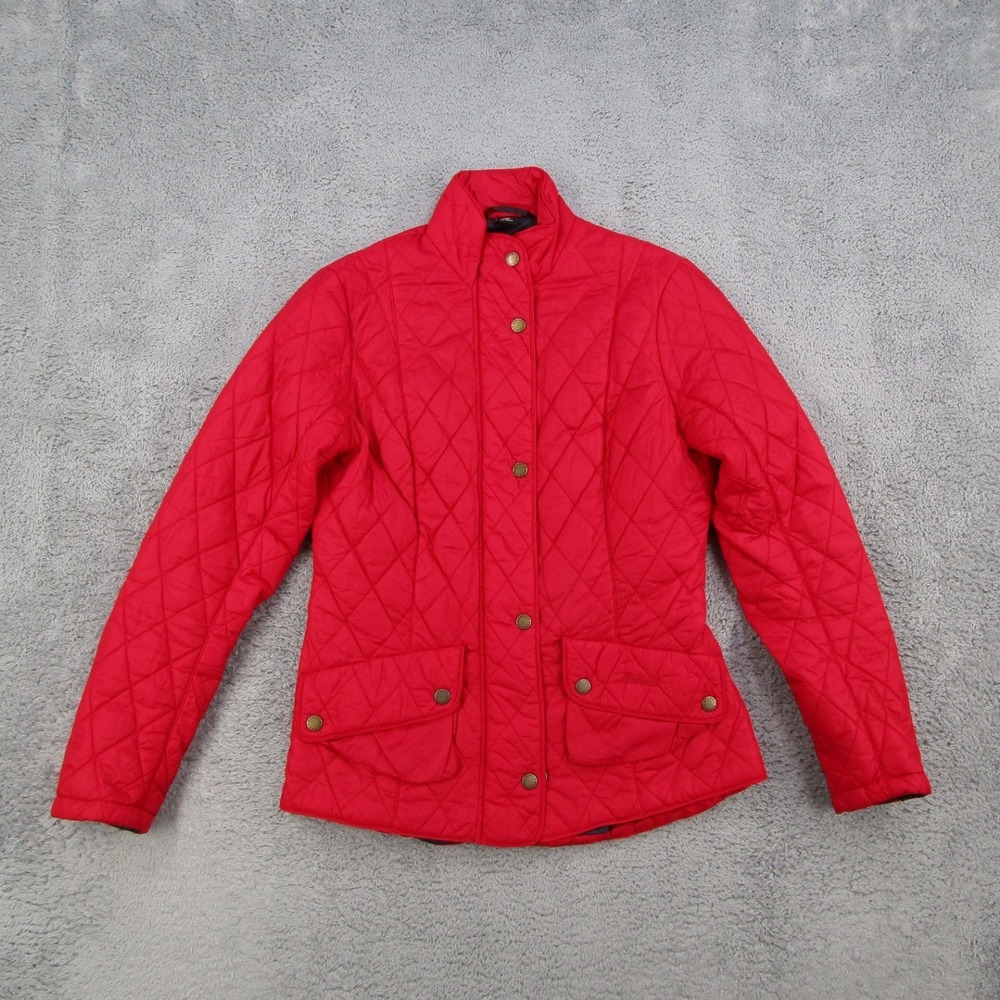 Barbour Flyweight Cavalry Quilted Jacket Red LQU0228RE55 Women Size 6 US